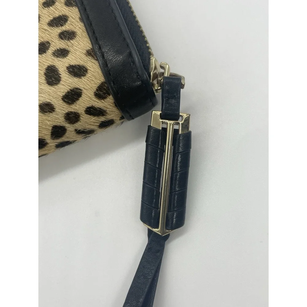 Stella & Dot Covet Mercer Wallet Leopard Print Calf Hair Leather New